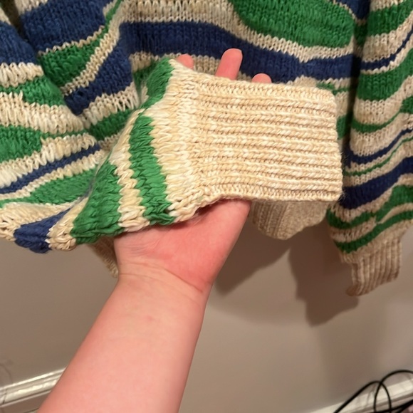 Aerie sweater size small blue green white and tan - Picture 3 of 5